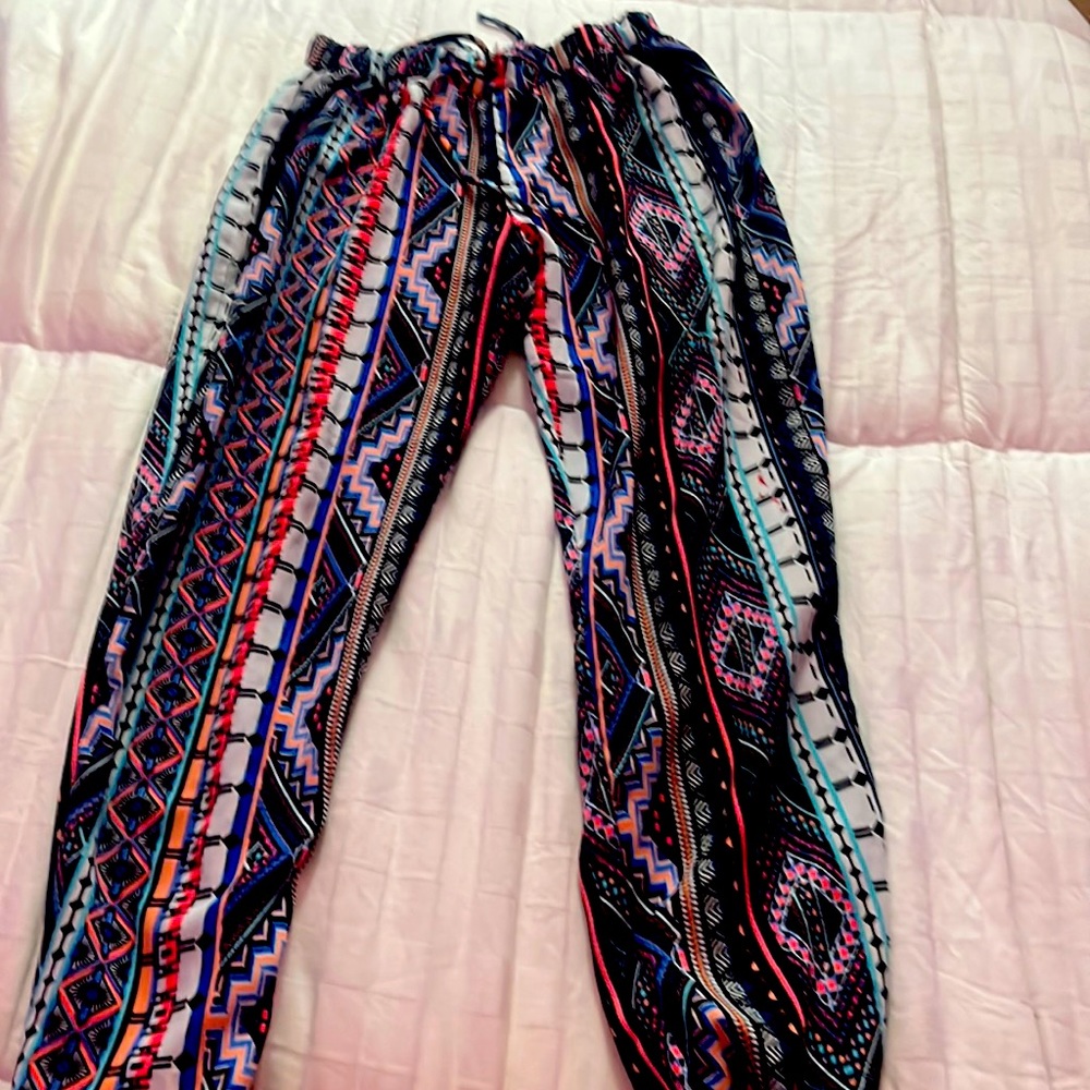 Silk designed flowy pants